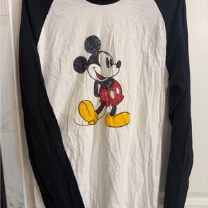 NEW Disney Mickey Mouse Classic Standing Pose Distressed Raglan Baseball Tee